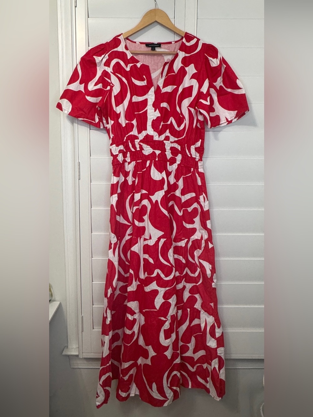 Meadow Rhodes red white printed dress